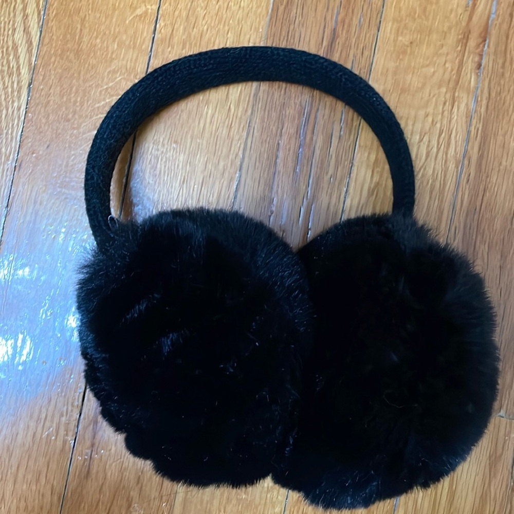 Aerosoles Black fluffy earmuffs